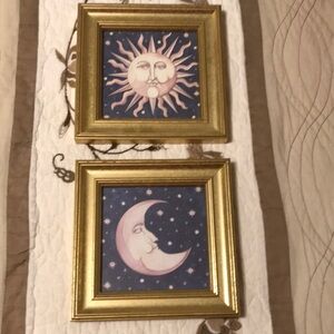 Sun & moon framed wall art